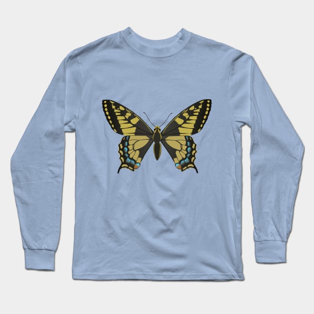 A common yellow swallowtail vector illustration Long Sleeve T-Shirt by Bwiselizzy